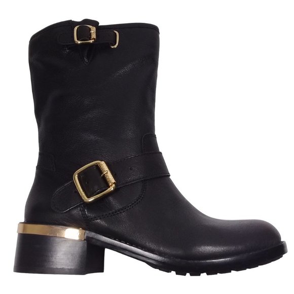 New Vince Camuto Wendeema WomensLeather MotoBoot Harness Detailed Mid-Calf 6.5M - Picture 12 of 14